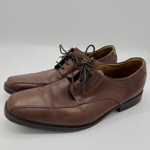 Clarks Collection Tilden Walk Leather Oxford Size 11.5 Lace Up Dress Shoes Brown